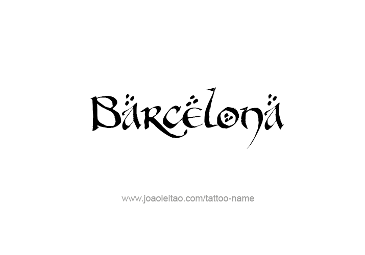 Tattoo Design City Name Barcelona