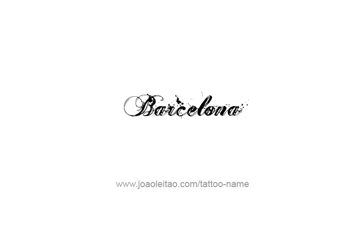 Tattoo Design City Name Barcelona