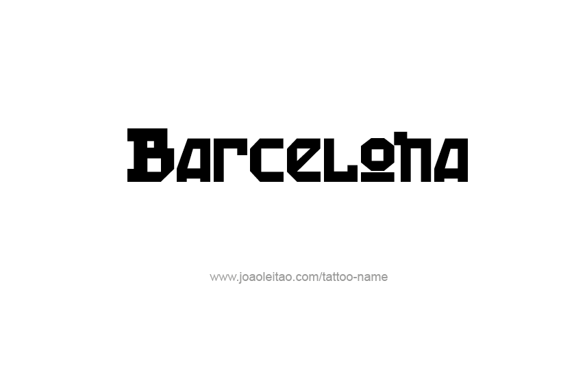 Tattoo Design City Name Barcelona