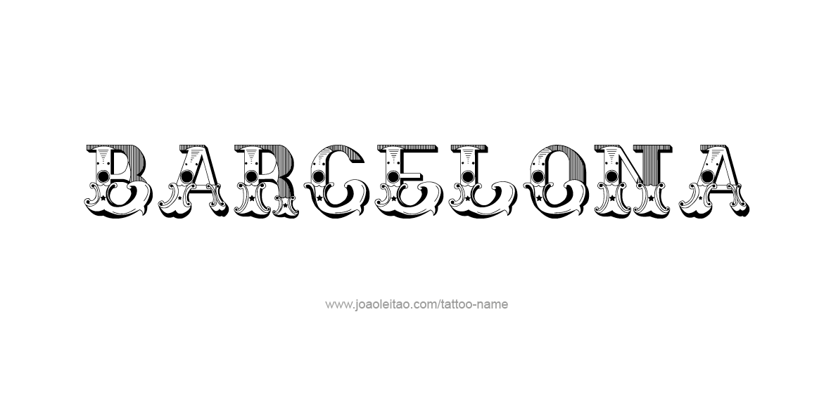 Tattoo Design City Name Barcelona