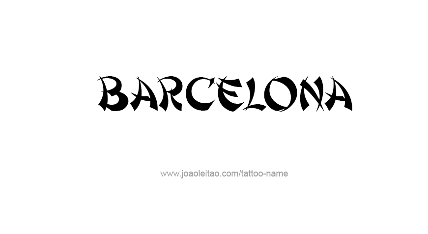 Tattoo Design City Name Barcelona