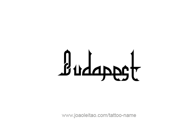 Tattoo Design City Name Budapest