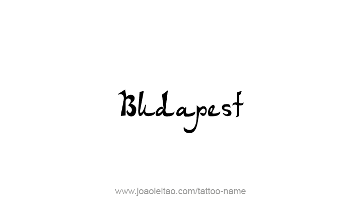 Tattoo Design City Name Budapest