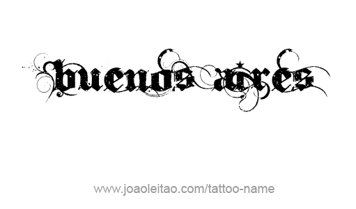 Tattoo Design City Name Buenos Aires