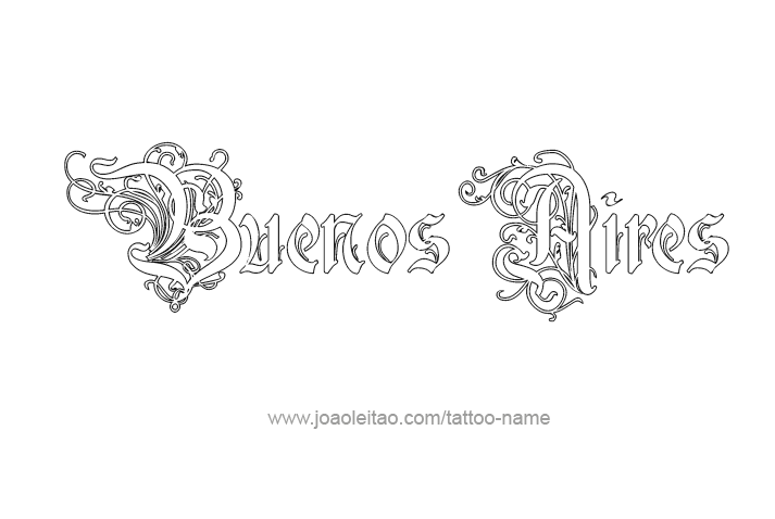 Tattoo Design City Name Buenos Aires