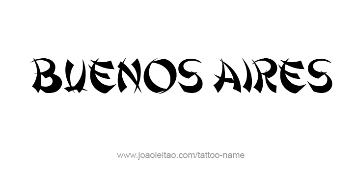 Tattoo Design City Name Buenos Aires