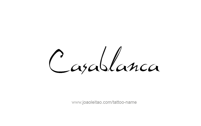 Tattoo Design City Name Casablanca