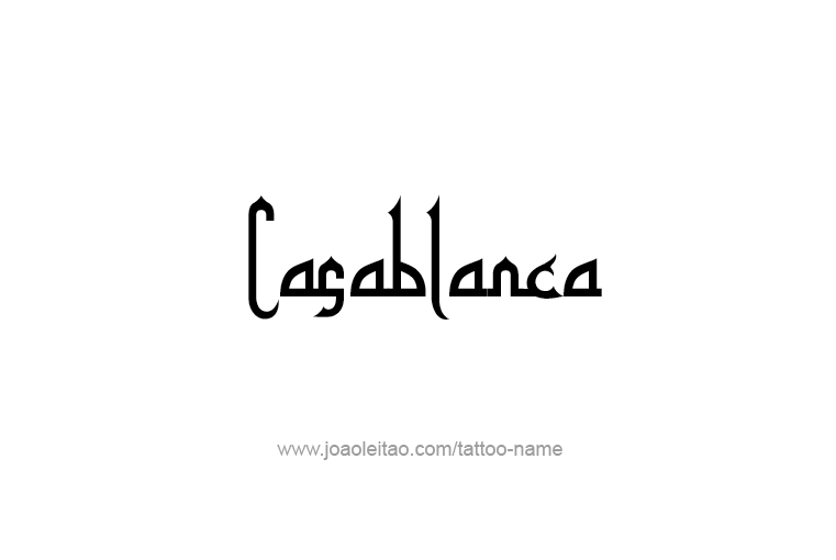 Tattoo Design City Name Casablanca