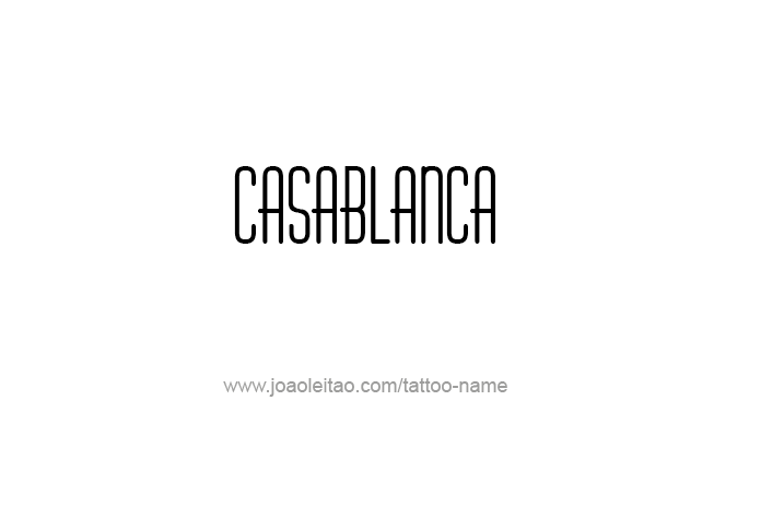 Tattoo Design City Name Casablanca