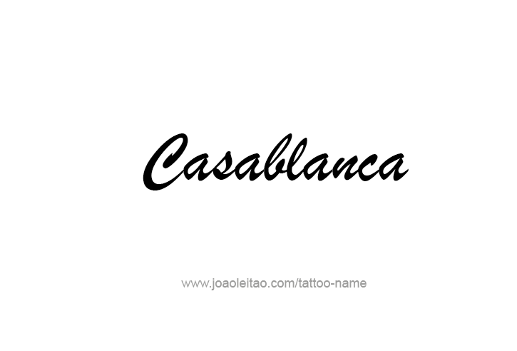 Tattoo Design City Name Casablanca