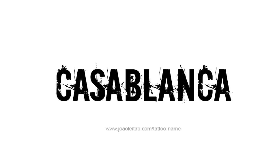 Tattoo Design City Name Casablanca