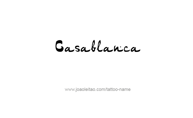 Tattoo Design City Name Casablanca