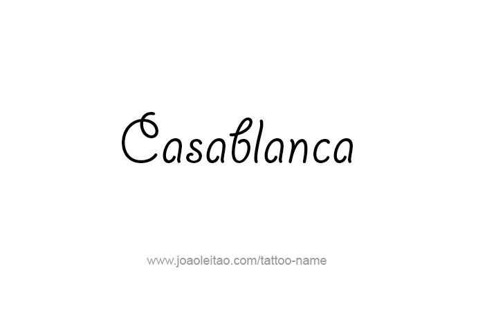 Tattoo Design City Name Casablanca