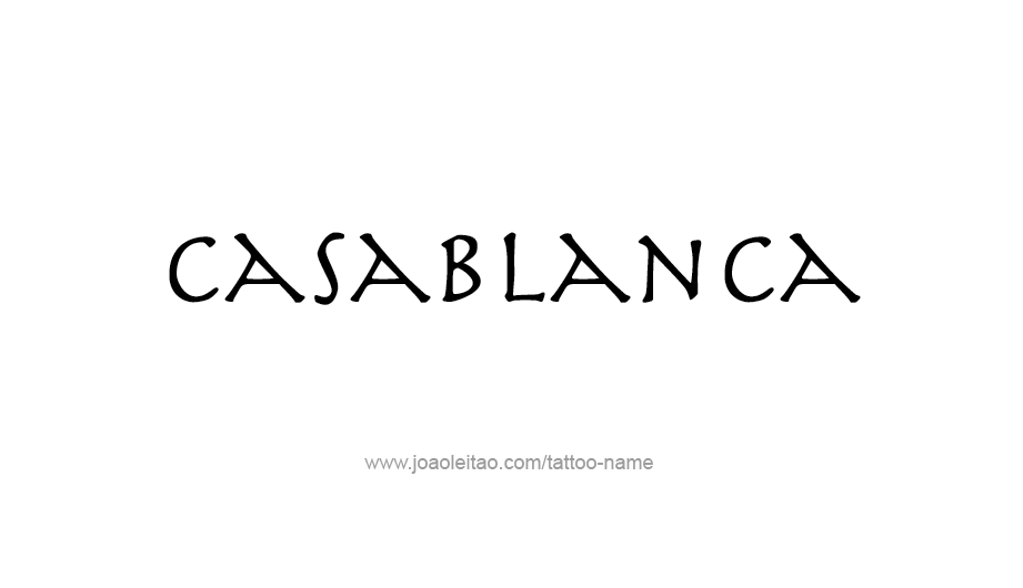 Tattoo Design City Name Casablanca