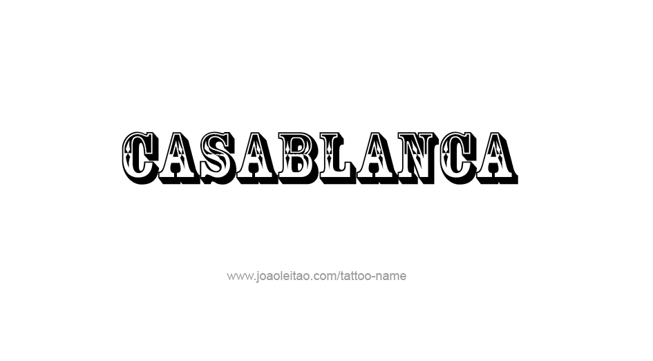 Tattoo Design City Name Casablanca