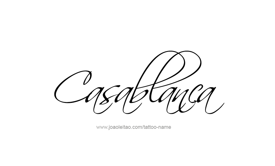 Tattoo Design City Name Casablanca