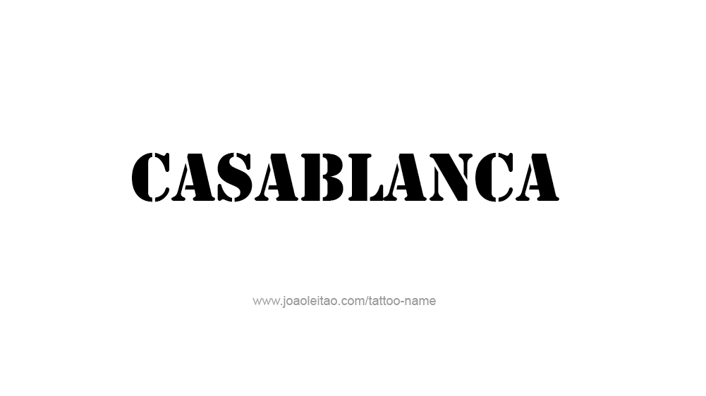 Tattoo Design City Name Casablanca