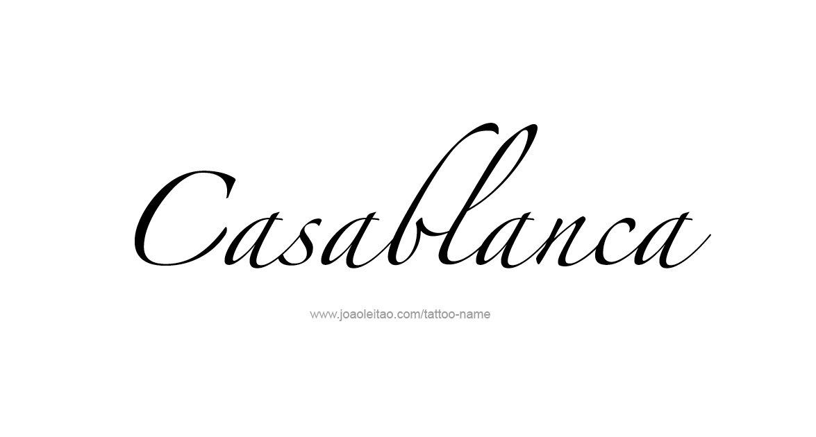 Tattoo Design City Name Casablanca