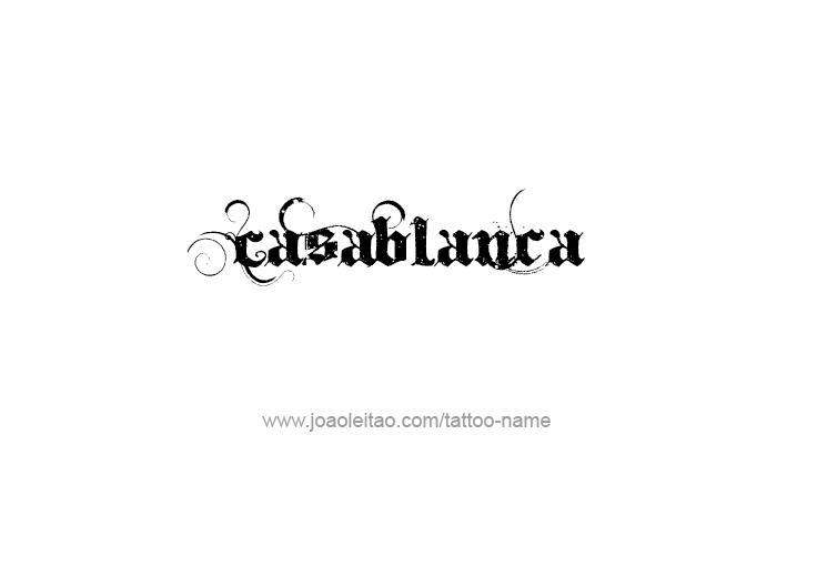 Tattoo Design City Name Casablanca