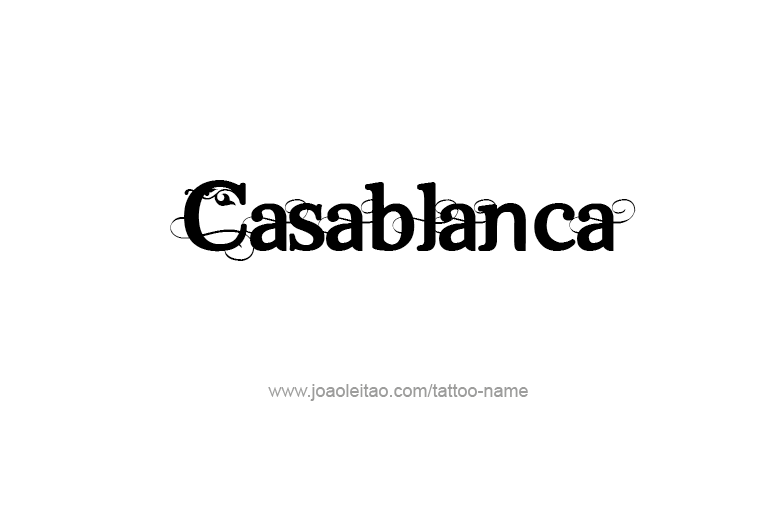 Tattoo Design City Name Casablanca