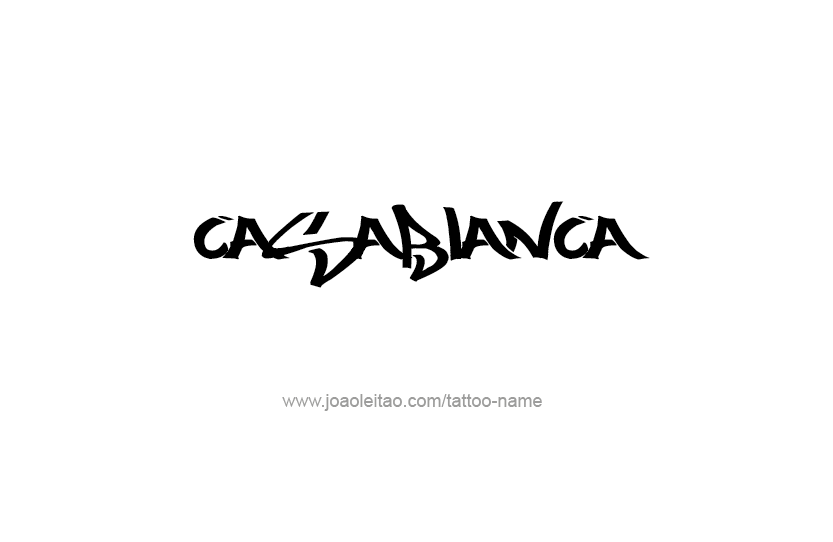 Tattoo Design City Name Casablanca