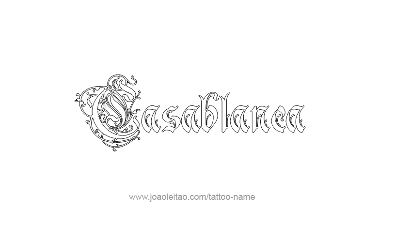 Tattoo Design City Name Casablanca