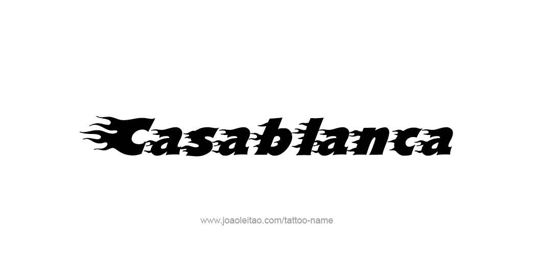 Tattoo Design City Name Casablanca