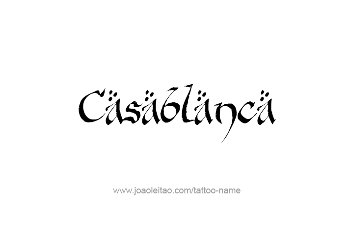 Tattoo Design City Name Casablanca