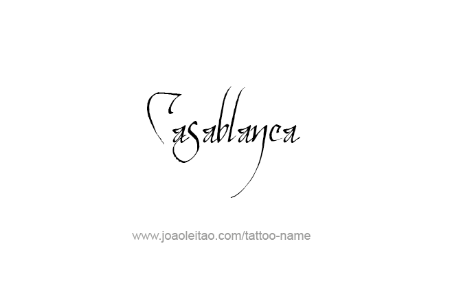 Tattoo Design City Name Casablanca