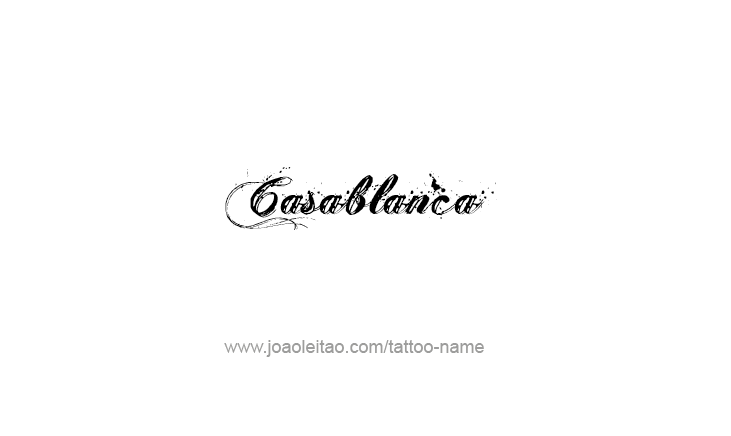 Tattoo Design City Name Casablanca