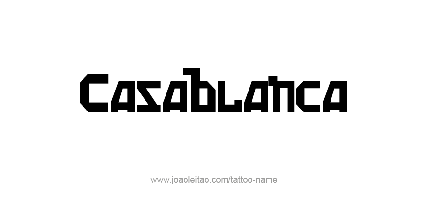 Tattoo Design City Name Casablanca