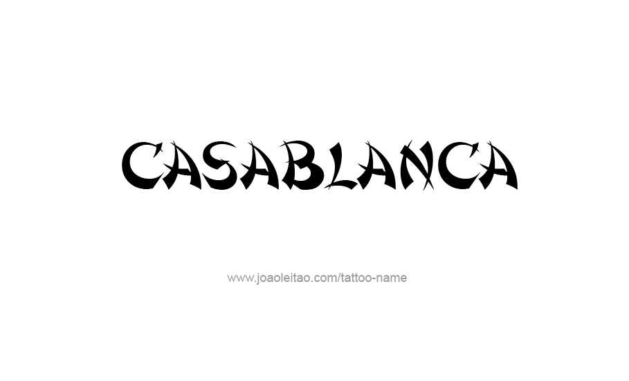 Tattoo Design City Name Casablanca