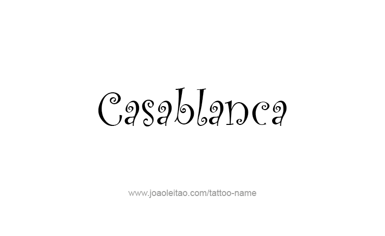 Tattoo Design City Name Casablanca