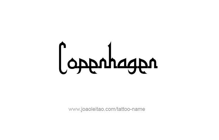 Tattoo Design City Name Copenhagen