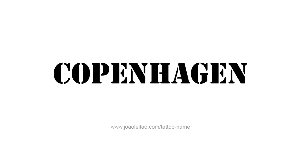 Tattoo Design City Name Copenhagen