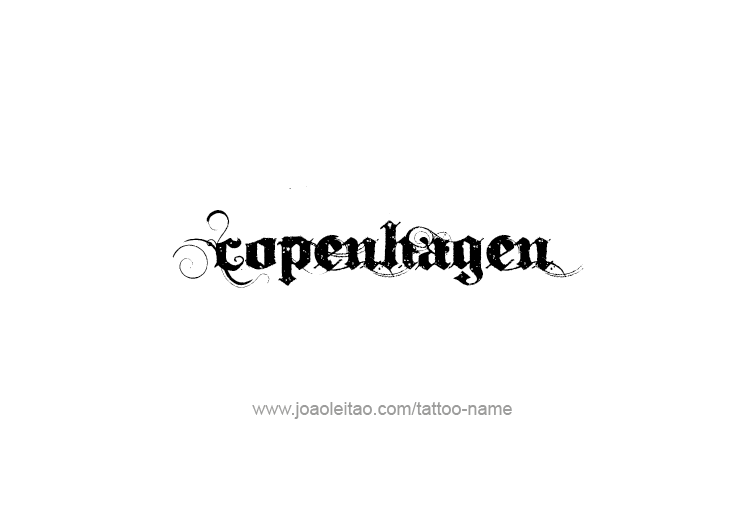 Tattoo Design City Name Copenhagen