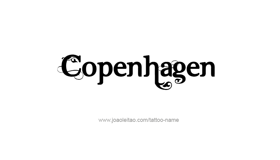 Tattoo Design City Name Copenhagen