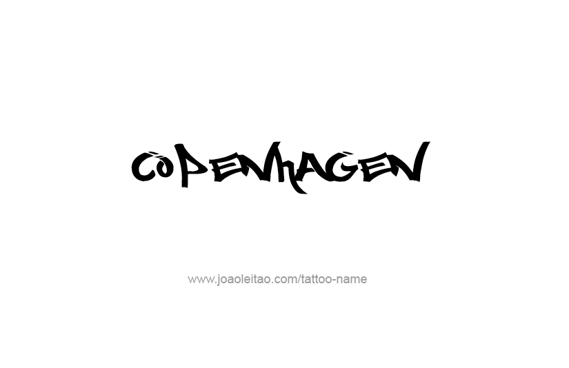 Tattoo Design City Name Copenhagen