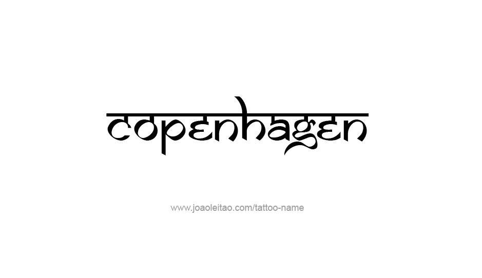 Tattoo Design City Name Copenhagen