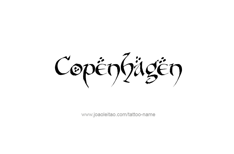 Tattoo Design City Name Copenhagen