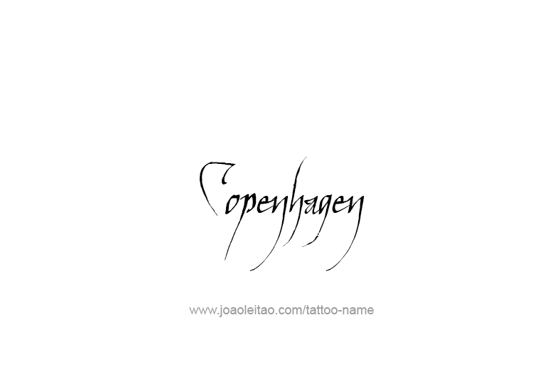 Tattoo Design City Name Copenhagen