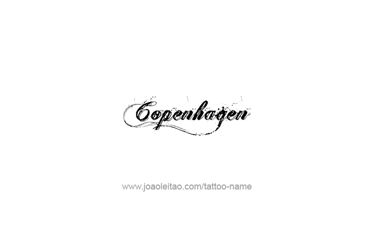 Tattoo Design City Name Copenhagen