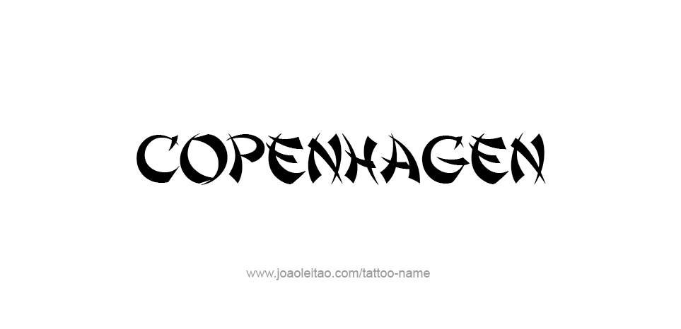 Tattoo Design City Name Copenhagen