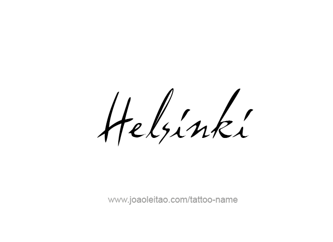 Tattoo Design City Name Helsinki