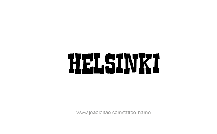 Tattoo Design City Name Helsinki