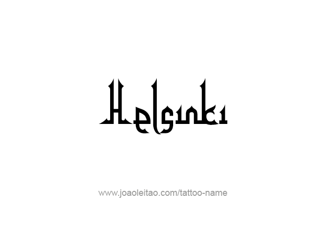 Tattoo Design City Name Helsinki