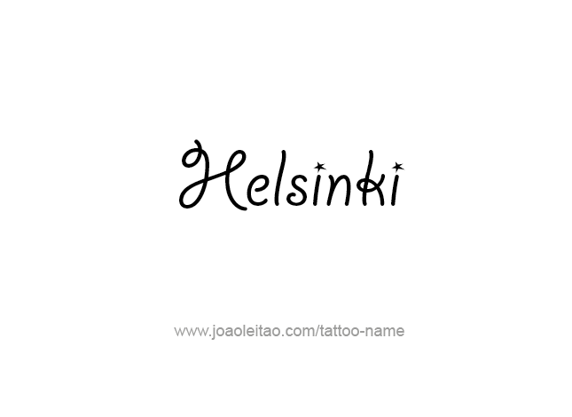 Tattoo Design City Name Helsinki