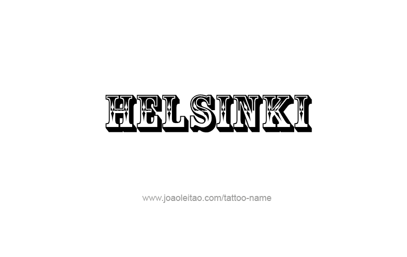 Tattoo Design City Name Helsinki