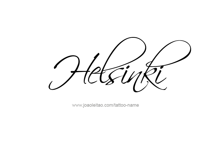 Tattoo Design City Name Helsinki