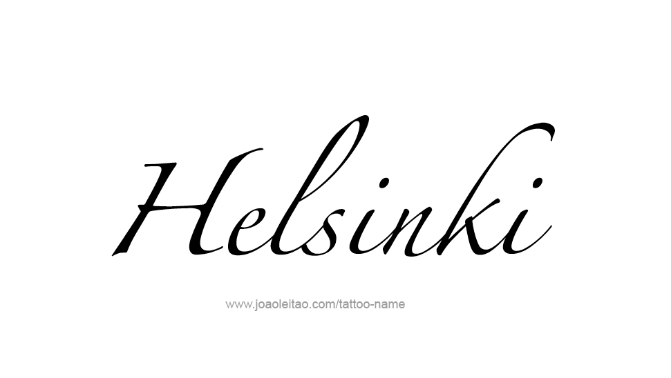 Tattoo Design City Name Helsinki